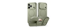 For iPhone 17 Loop Hybrid with [Magnetic Ring Circle] 360 degrees  Rotational Kickstand Case Cover - Midnight Green