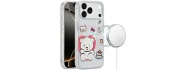 For iPhone 17 Pro Max [Magnetic] Double Layer Design IMD Case  Bear Cute