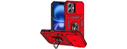 For iPhone 17 OPTIMUM Magnetic Ring Stand Hybrid Case Cover  Red