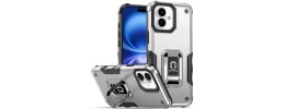 For iPhone 17 OPTIMUM Magnetic Ring Stand Hybrid Case Cover  Silver