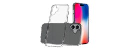 For iPhone 17 PURE CRYSTAL Transparent Thick 2.0mm  ShockProof Chromed Buttons Case Cover - Clear