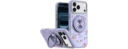 For iPhone 17 Pro Beautiful Diamond Metallic Design Metal Chrome  Edged Hybrid - Purple
