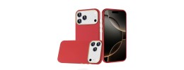 For iPhone 17 Pro Classy Slick Chromed Around Hybrid Case Cover- Red