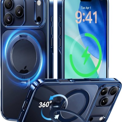 For iPhone 17 Pro Diamond [Magnetic Circle] with CD Pattern Hybrid - Blue