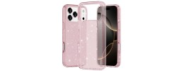 For iPhone 17 Pro Glitter Ultra Thick 3mm Transparent Hybrid Case  Cover - Pink