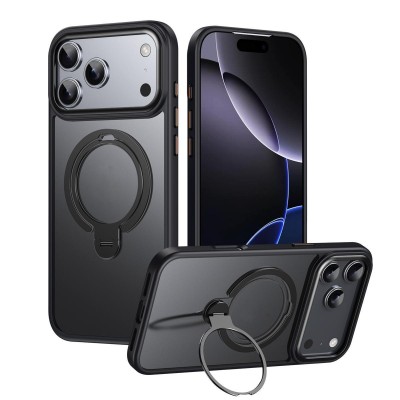 For iPhone 17 Pro MagSonic Camera Bracket Stand Magnetic Ring  Circle Hybrid - Black