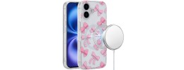 For iPhone 17 Pro [Magnetic] Double Layer Design IMD Case - Bow  Knot