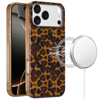 For iPhone 17 Pro [Magnetic] Double Layer Design IMD Case - Dogs