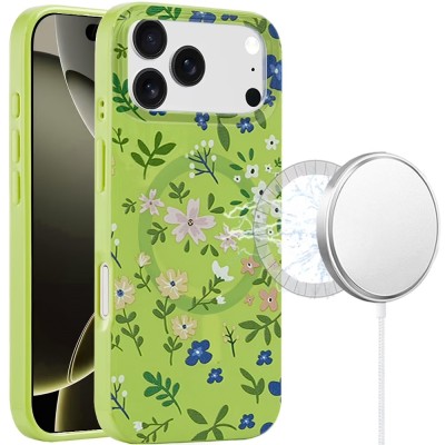 For iPhone 17 Pro [Magnetic] Double Layer Design IMD Case  Mirror With Hearts