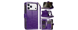 For iPhone 17 Pro Max Acrylic [Magnetic Circle] Tough 2.5mm  Transparent ShockProof Hybrid - Purple