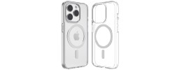For iPhone 17 Pro Max Acrylic [Magnetic Circle] Tough 2.5mm  Transparent ShockProof Hybrid - White