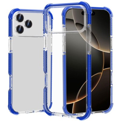 For iPhone 17 Pro Max Acrylic Tough 2.5mm Transparent  ShockProof Hybrid Case Cover - Blue