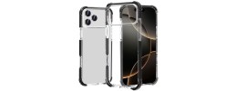 For iPhone 17 Pro Max Acrylic Tough 2.5mm Transparent ShockProof Hybrid Case Cover - Black