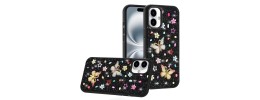 For iPhone 17 Pro Max Butterfly Ornaments Diamond Bling Glitter  Hybrid Case - Black