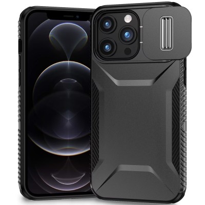 For iPhone 17 Pro Max CD Texture Design Magnetic Car Mount Friendly HQ Hybrid - Black