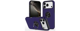 For iPhone 17 Pro Max CHIEF Oil Painted Magnetic Ring Stand  Hybrid Case Cover - Dark Purple