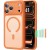 For iPhone 17 Pro Max Colored Shockproof Transparent Hard PC TPU Hybrid Case Cover - Cosmic Orange