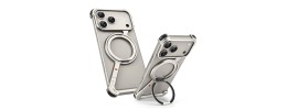 For iPhone 17 Pro Max Complete Magnetic Metal Ring Stand  Camera Protection Hybrid - Silver