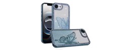 For iPhone 17 Pro Max Cute Butterfly Ornaments Diamonds  Shimmer Matching Metallic HQ Hybrid - Teal
