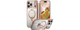 For iPhone 17 Pro Max Full Diamond with Ornaments Case Cover  Gold Exquisite Garden