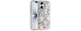 For iPhone 17 Pro Max Full Diamond with Ornaments Case Cover  Red Exquisite Garden