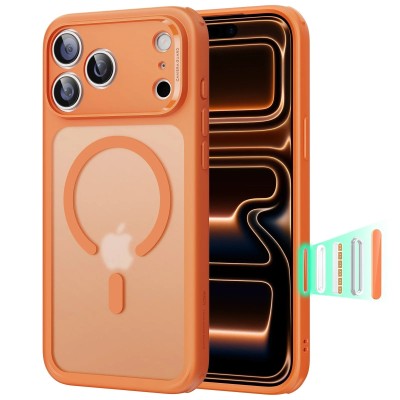 For iPhone 17 Pro Max Grip Hand Magnetic Ring HQ Hybrid - Cosmic Orange