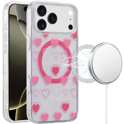 For iPhone 17 Pro Max [Magnetic] Double Layer Design IMD Case  Cherry