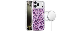 For iPhone 17 Pro Max [Magnetic] Double Layer Design IMD Case  Purple Leopar