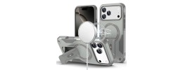 For iPhone 17 Pro Max Magnetic Ring HQ Transparent Thick 2.0mm  Hybrid Case - Grey