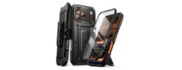 For iPhone 17 Pro Max Matte Magnetic Hybrid with Metal Kickstand Case - Black