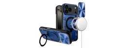 For iPhone 17 Pro Max OPTIMUM Magnetic Ring Stand Hybrid Case  Cover - Blue