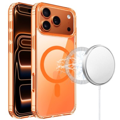For iPhone 17 Pro Max Premium Edged Core Matte Thick Super Magnetic Hybrid Case - Cosmic Orange