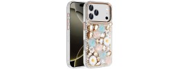For iPhone 17 Pro Max Rose Flower Full Diamond Bling Stones  Red
