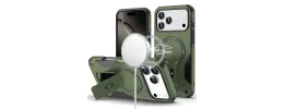 For iPhone 17 Pro Max Sturdy Bracket Kickstand Magnetic Hybrid  Midnight Green