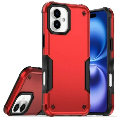 For iPhone 17 Pro Max Exquisite Tough Shockproof Hybrid Case  Cover - Red