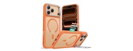 For iPhone 17 Pro Max Transparent Matching Color Magnetic Ring Hybrid - Cosmic Orange