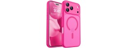 For iPhone 17 Pro Max Utter Tough Metal Ring Movable Camera  Window Hybrid Case Cover - Hot Pink