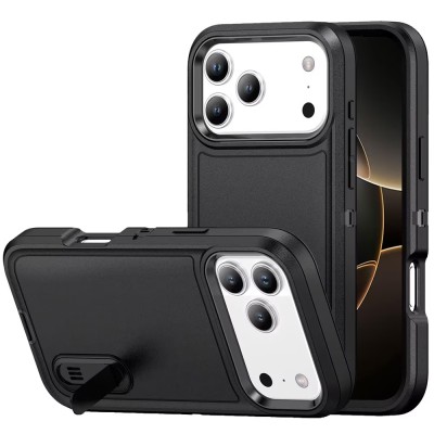 For iPhone 17 Pro PEAK 3in1 Toughest Hybrid with Stand Cover  Case - Black/Black