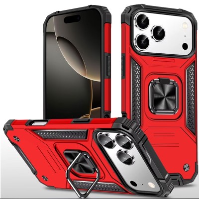 For iPhone 17 Pro PEAK 3in1 Toughest Hybrid with Stand Cover  Case - Black/Red