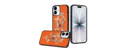 For iPhone 17 Pro SPLENDID Diamond Glitter Ornaments Engraving Case Cover - Garden Butterflies Cosmic Orange