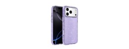 For iPhone 17 Pro Spread Love Glitter Shimmer Diamond Edged  Hybrid Case - Purple