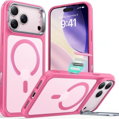 For iPhone 17 Pro Sturdy Bracket Kickstand Magnetic Hybrid - Pink