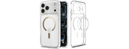 For iPhone 17 Pro Transparent Matching Color Magnetic Ring Hybrid- White