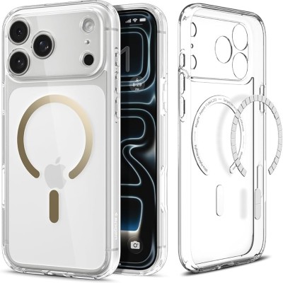 For iPhone 17 Pro Transparent Matching Color Magnetic Ring Hybrid- White