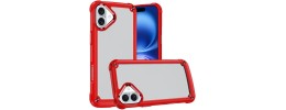 For iPhone 17 Pro Ultimate CaseX Transparent Hybrid Case with  Metal Buttons And Camera Edges - Red