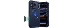 For iPhone 17 Pro Ultimate CaseX Transparent Hybrid Case with  Metal Buttons And Camera Edges - Blue