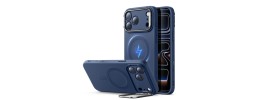 For iPhone 17 Pro Utter Tough Metal Ring Movable Camera Window  Hybrid Case Cover - Navy blue