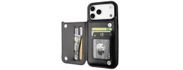 For iPhone 17 Pro Wallet ID Card Holder Case Cover - Black