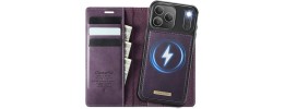 For iPhone 17 Pro Wallet ID Card Holder Case Cover - Dark Purple