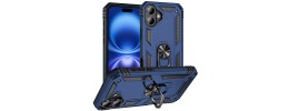 For iPhone 17 Ring Magnetic Kickstand Hybrid Case Cover - Blue